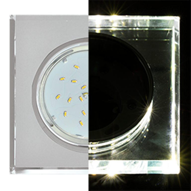 Светильник Ecola Gx53 H4 5311 Glass квадрат хром-хром зерк. SM53SNECH